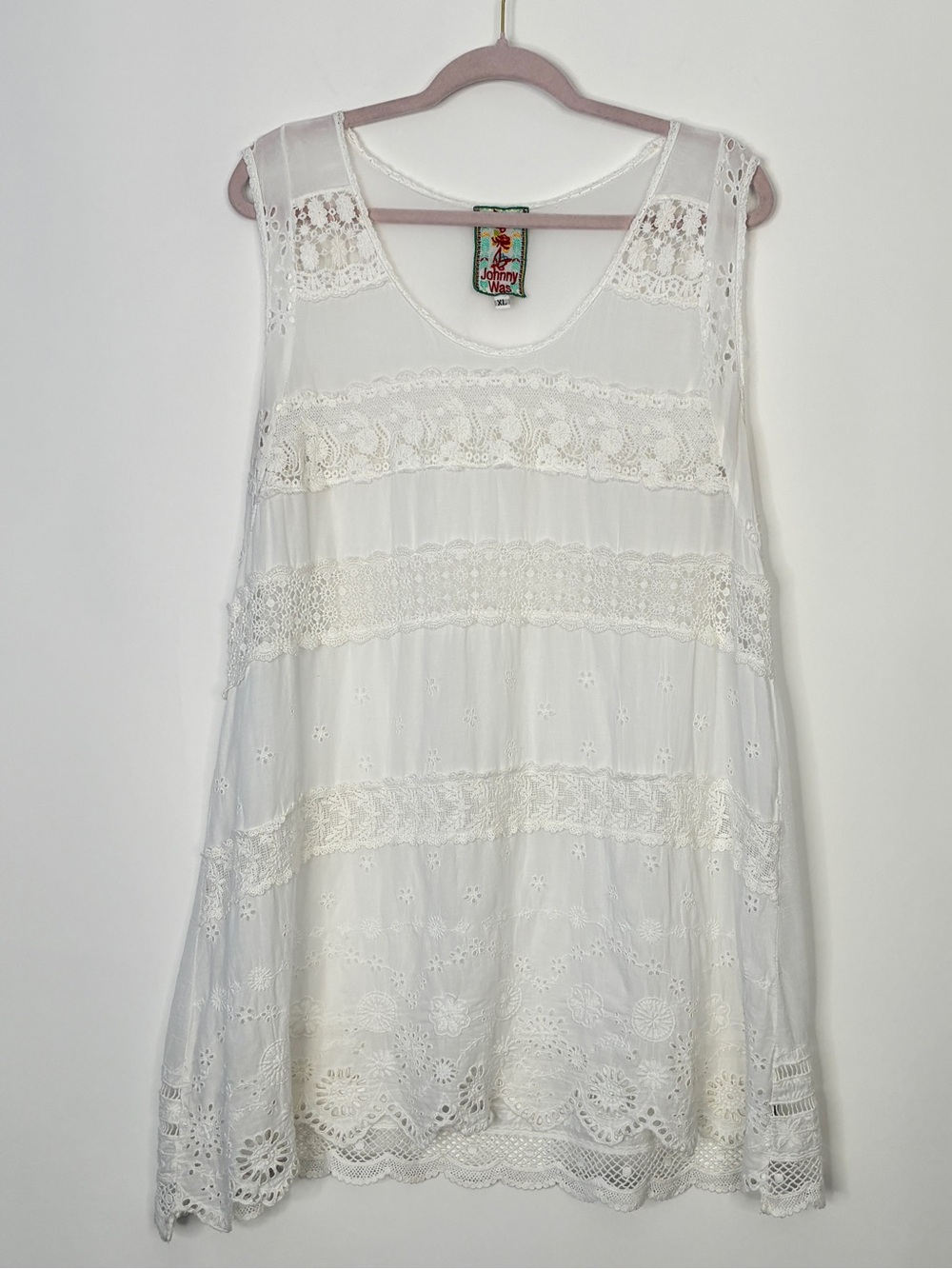 Johnny Was Lace Boho Tunic size XL